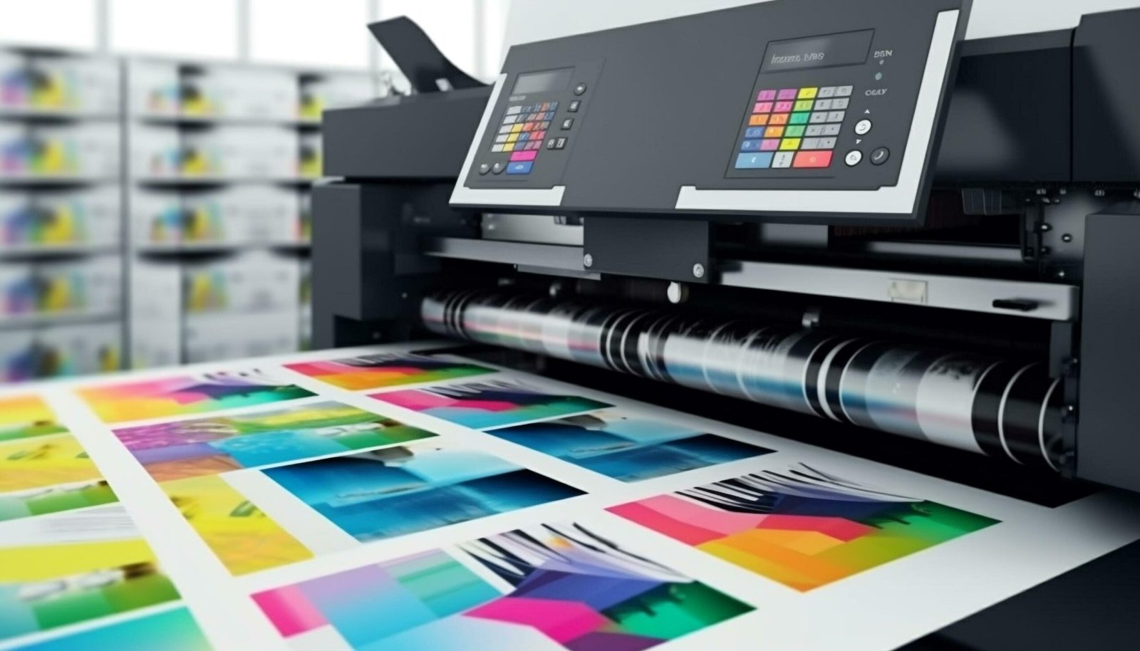 modern-printing-press-produces-multi-colored-printouts-accurately-generated-by-ai-free-photo